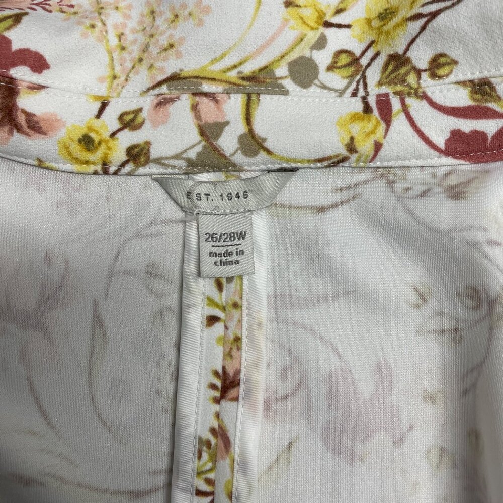 CATO EST 1946 BLAZER PASTEL FLORAL COLORFUL ARTSY SIZE 26/28W STRETCH OPEN FRONT - Picture 6 of 11